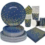 Blue Plates and Napkins Party Supplies 200Pcs Blue Paper Plates Blue Plates S...