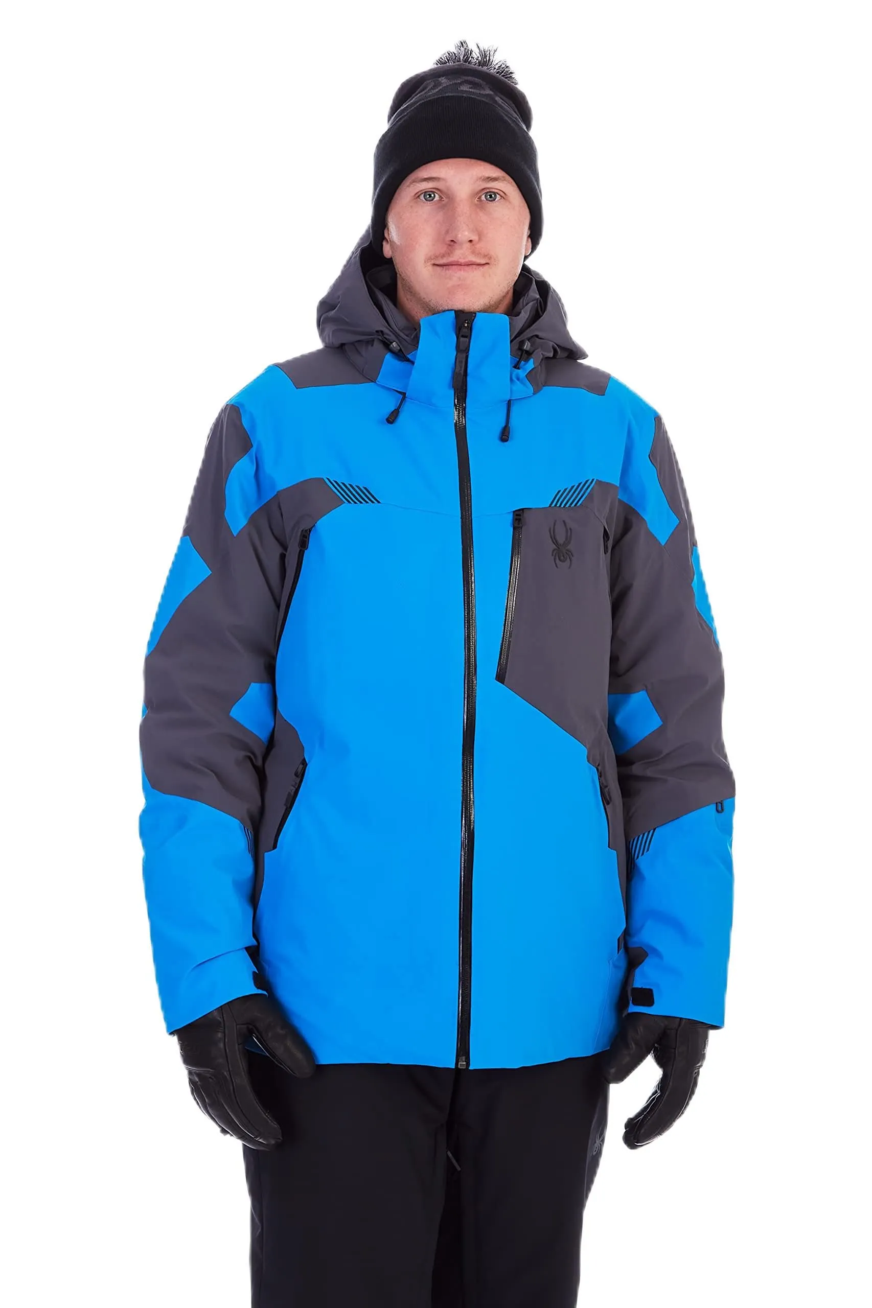 Men&#039;s Spyder Leader Ski Snow Board Jacket Blue / BLack XL - New