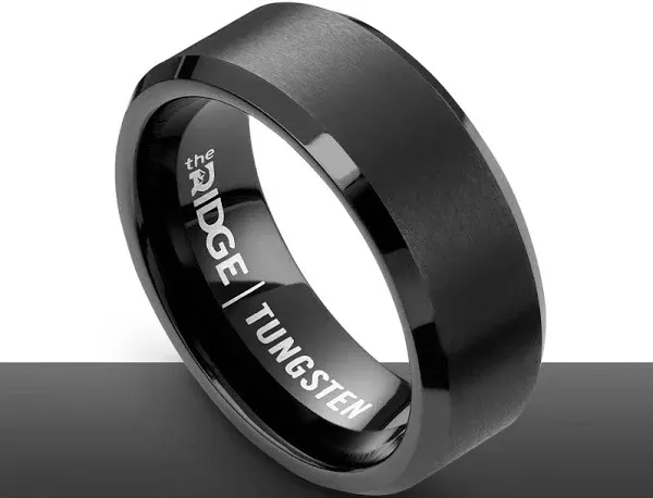 Ridge Royal Black Beveled Ring