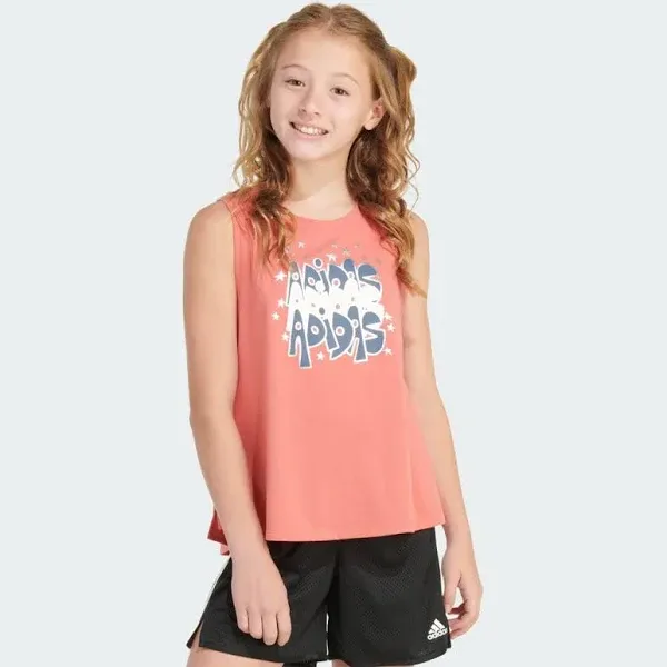 adidas Girls' Sleeveless Printed Waist Length Tank Top