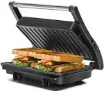 Panini Press Grill, 1000W Sandwich Maker with Ceramic Non-stick Plates, Opens...