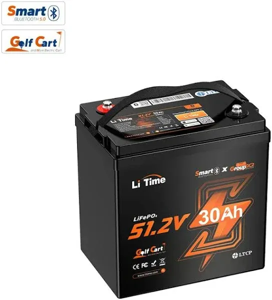 Litime 48V 30Ah GC2 Bluetooth Golf Cart Lithium Battery