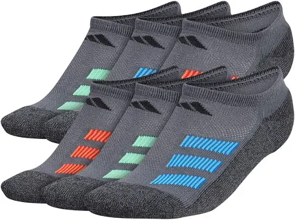 Adidas Cushioned Angle Stripe No Show Socks 6-Pack