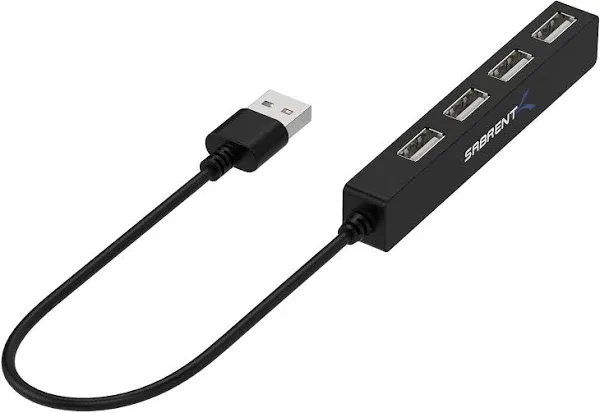 Sabrent 4 Port Portable USB 2.0 Hub - 9.5 Cable (HB-MCRM)