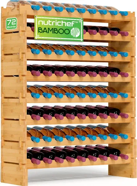 SereneLife Bamboo Stackable Wine Rack