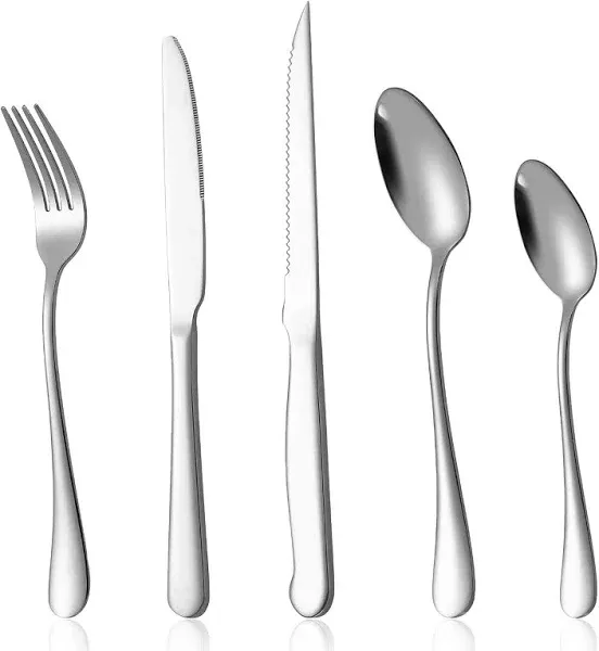 20pc Silverware Set, Stainless Steel Set, Service for 4,Include Knife Fork Spoon