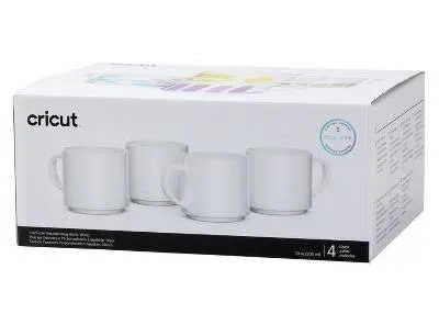 Cricut Mug Press Ceramic Stackable Mug Blank 10oz 4/Pkg-White