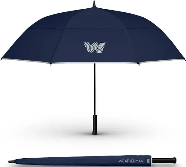 New Weatherman Automatic Open Golf Umbrella in Navy Blue 68”