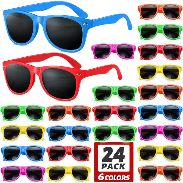 GINMIC Kids Sunglasses bulk, Kids Sunglasses Party Favor Neon Sunglasses Protection for Kids, Boys and Girls Age