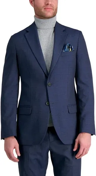 J.M. Haggar Men's Tailored Fit Windowpane Suit Jacket