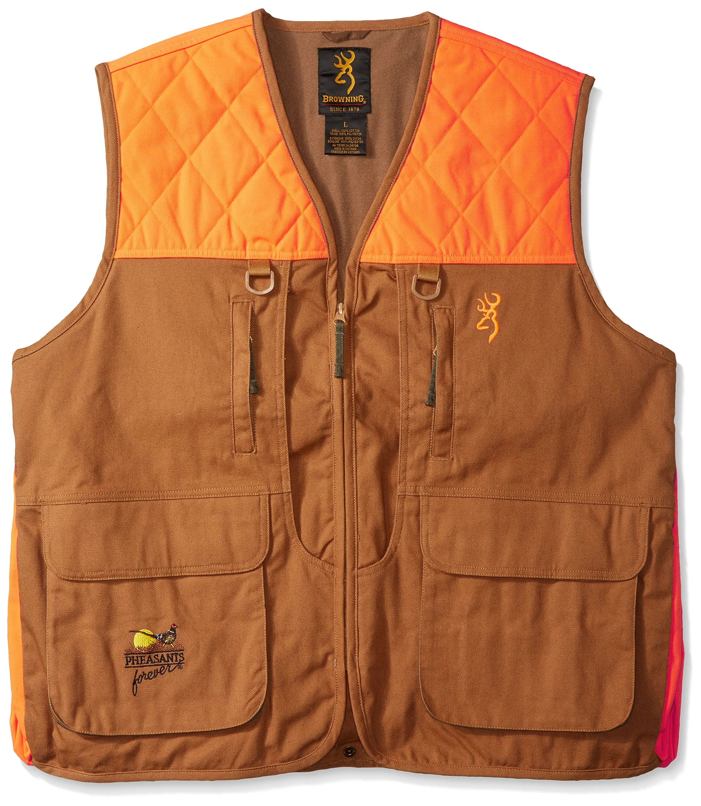 Browning Upland Pheasants Forever Vest, Blaze Field Tan, Multiple Sizes