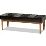 Baxton Studio Sanford Dining Bench Dark Brown/Walnut Brown