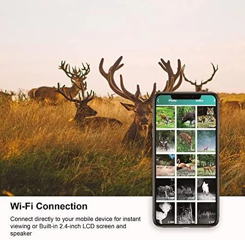 Rexing Woodlens H2-4K Wi-Fi Trail Camera, 20MP CMOS Motion Sensor