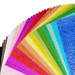 Glitter Cardstock Paper 40 Sheets 20 Colors Colored Cardstock for Cricut Premium Glitter Paper for Crafts A4 Glitter Card Stock for DIY Projects