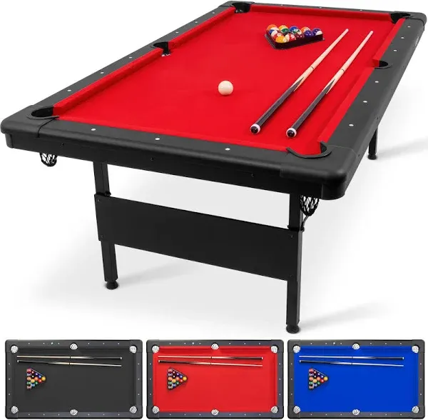 Billiard Table,7ft Folding Portable Pool Table Set, Includes Full Set of Balls, 2 Cue Sticks, Chalk and Felt Brush for Family Game Room, Adult Rrec Room,Outdoor,Garage