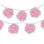 Northlight 10-Count Pink Rose Flower LED String Lights, 4.5ft, Clear Wire