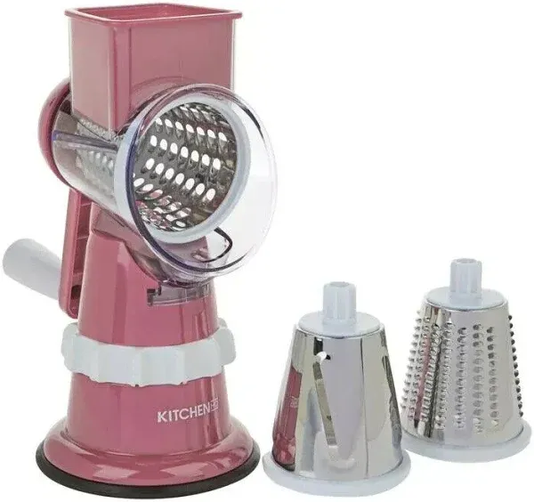 Kitchen HQ Pink Speed Grater Slicer Suction Base Drum Hold Gift New Food Prep