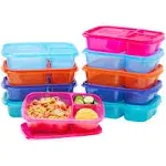 Easylunchboxes 3-Compartment Food Containers | Bento Style Meal Boxes Jewel Brights