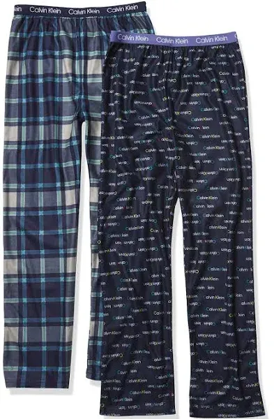 Calvin Klein Boys' Super Soft Brushed Micro Pajama Pants (2 Pack)