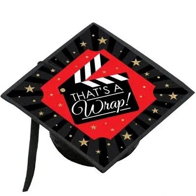 That’s a Wrap - Movie Graduation Cap Decorations Kit - Grad Cap Cover