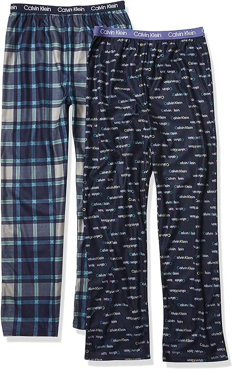 Calvin Klein Boys' Sleepwear Super Soft Brushed Micro Pajama Pants (2 Pack)