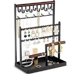 ProCase Jewelry Organizer Stand Necklace Organizer Earring Holder, 6 Tier Jewelry Stand Necklace Holder with 15 Hooks, Jewelry Tower Display Rack