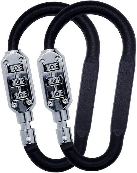 Combination Carabiner Clips,V-Resour<wbr/>cing Resettable 3 Dial Digit Red