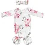 Baby Knotted Gown Newborns 0-6 Months Soft Breathable Newborn Sleepers Gowns ...