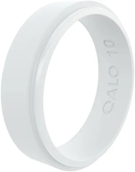 Qalo Narrow Polished Step Edge Silicone Ring