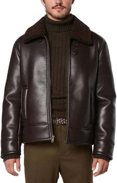 Andrew Marc Men's Cadman Faux Shearling Pilot Jacket