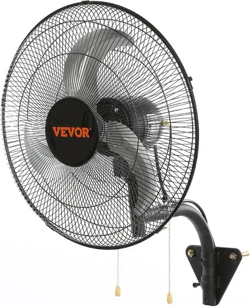 VEVOR Wall Mount Fan 18 in. 3-Speed High Velocity Max. 4000 CFM Oscillating Industrial Wall Fan