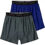 Exofficio Men's Give-N-Go Boxer 2 Pack, Charcoal/Royal, Medium