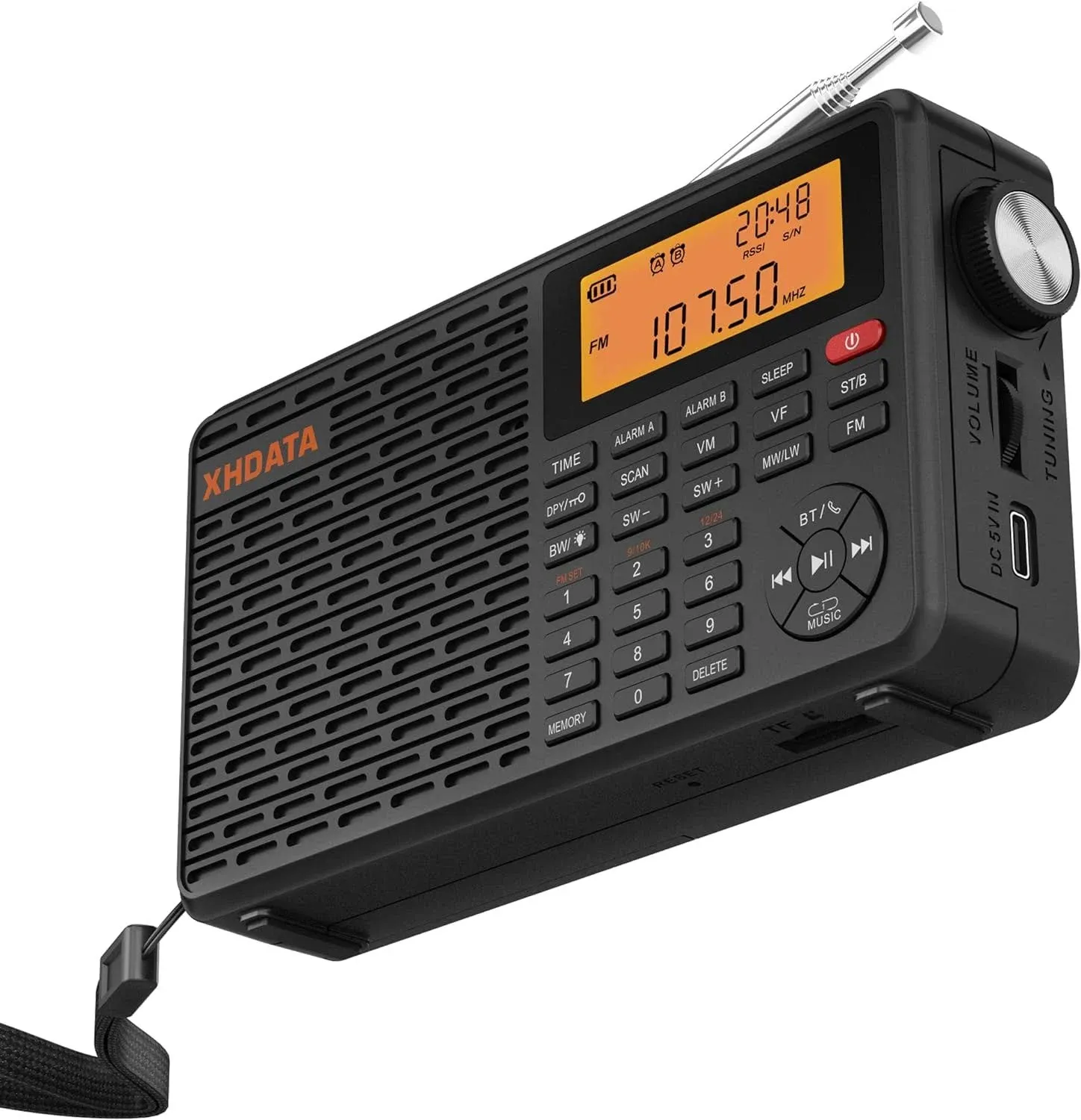 XHDATA D109 Portable Small Radio Short Wave Radio AM FM SW LW Wide FM World Band