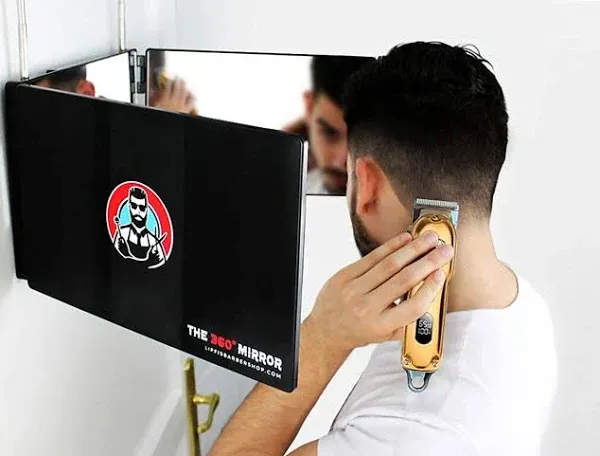 3 Way Mirror for Hair Cutting, 360° Mirror for Haircuts for Men, Barber/Self Cut