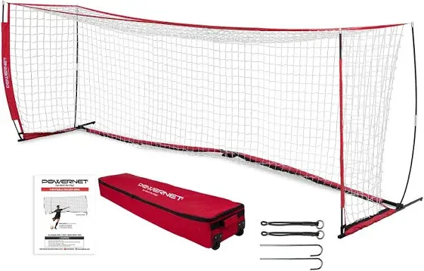 24x8 Soccer Goal + Wheeled Carry Bag | Regulation Size | Portable &amp; Collapsible