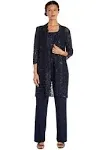 R &M Richards Plus Size Pant Suit, Navy / 6