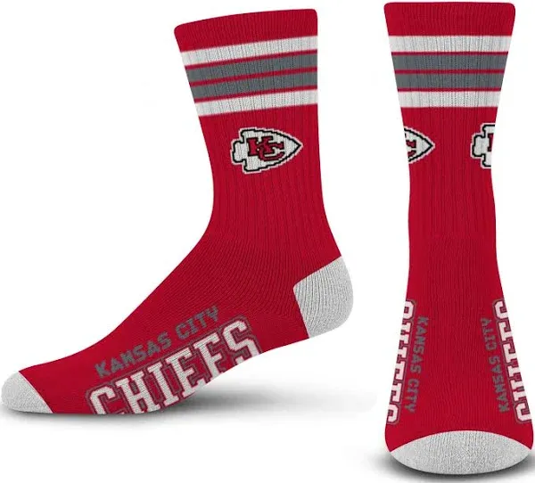 For Bare Feet Kansas City Chiefs 4 Stripe Deuce Socks