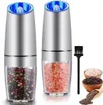 Gravity Electric Salt and Pepper Grinder Set, Automatic Mill Grinder,Battery-Operated