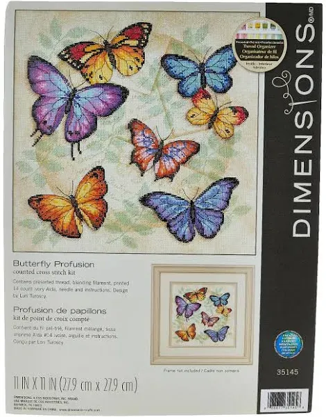 11"X11" 14 Count - Butterfly Profusion Counted Cross Stitch Kit