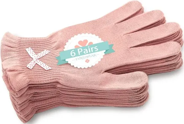 Evridwear Cotton Gloves with Touchscreen Fingers Dry Hands Moisturizing