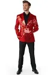 Suitmeister Men's Sequins Red Blazer, Medium