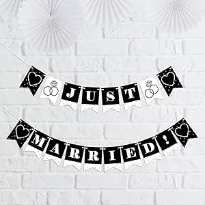 Big Dot of Happiness Mr. and Mrs. Wedding or Bridal Shower Mini Pennant Banner