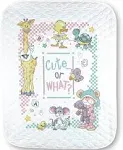 DIMENSIONS &#034;CUTE or WHAT?&#034; Stamped Cross-Stitch Baby Quilt Kit