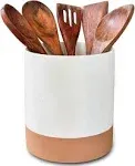 Mora Ceramic Kitchen Utensil Holder - Wooden Spoon &amp; Spatula Crock for Counte...