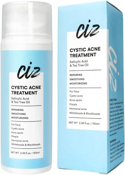 Cystic Acne Spot Treatment for Face: Cystic Hormonal Acne Spot Treatment for Face - Hormonal Acne Pimple Spot Cream with Salicylic Acid & Tea Tree Oil - 100 ml