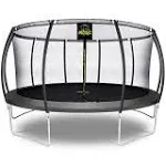 Moxie™ Pumpkin-Shaped Outdoor Trampoline Set with Premium Top-Ring Frame Safety Enclosure, 15 FT - Black - MXSF03-15-BK