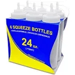 New Star Foodservice Squeeze Bottles 24 oz Plastic Wide Mouth