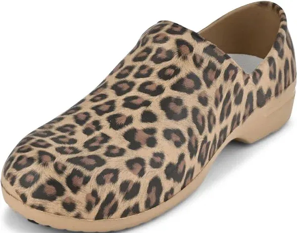 Jeffrico Womens Clogs Breathable Clogs Shoes for Women Garden Shoes, Leopard