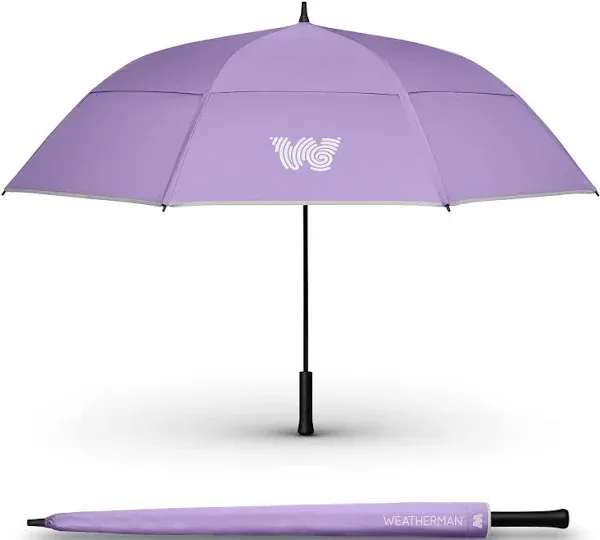 Weatherman Umbrella Golf Lite Umbrella Large Oversize Windproof for Golf Bag Push Cart w/ UV Protection