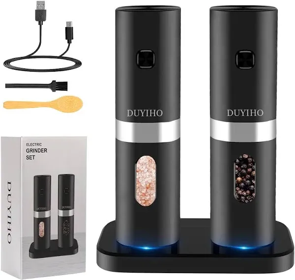 Rechargeable Electric Salt and Pepper Grinder Set